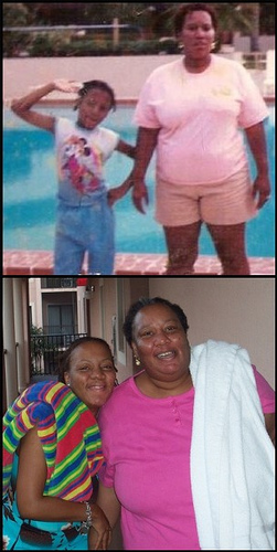 My mother, Daisy, has taught me so very much about being a strong, educated black woman, as well as the importance of family fun and quality time. The photo depicts my mom and I experiencing our favorite place, Walt Disney World. The top photo is of us at the pool back in the 80s and the bottom photo depicts my joy (and her pride) when I was able to show my appreciation and bring her to Disney in 2005. Though my mom struggles with many issues, WDW allows us to forget them all and just relax, even if it's just for a week.