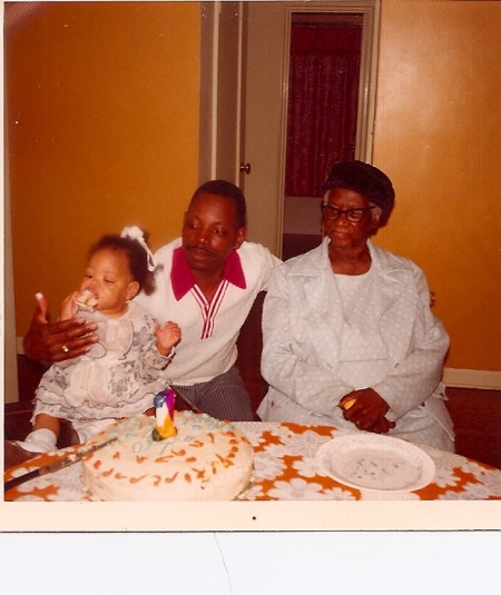 Me on my first day. With my dad, Robert E. King. And My great-grandmother Mozell Crawford. 